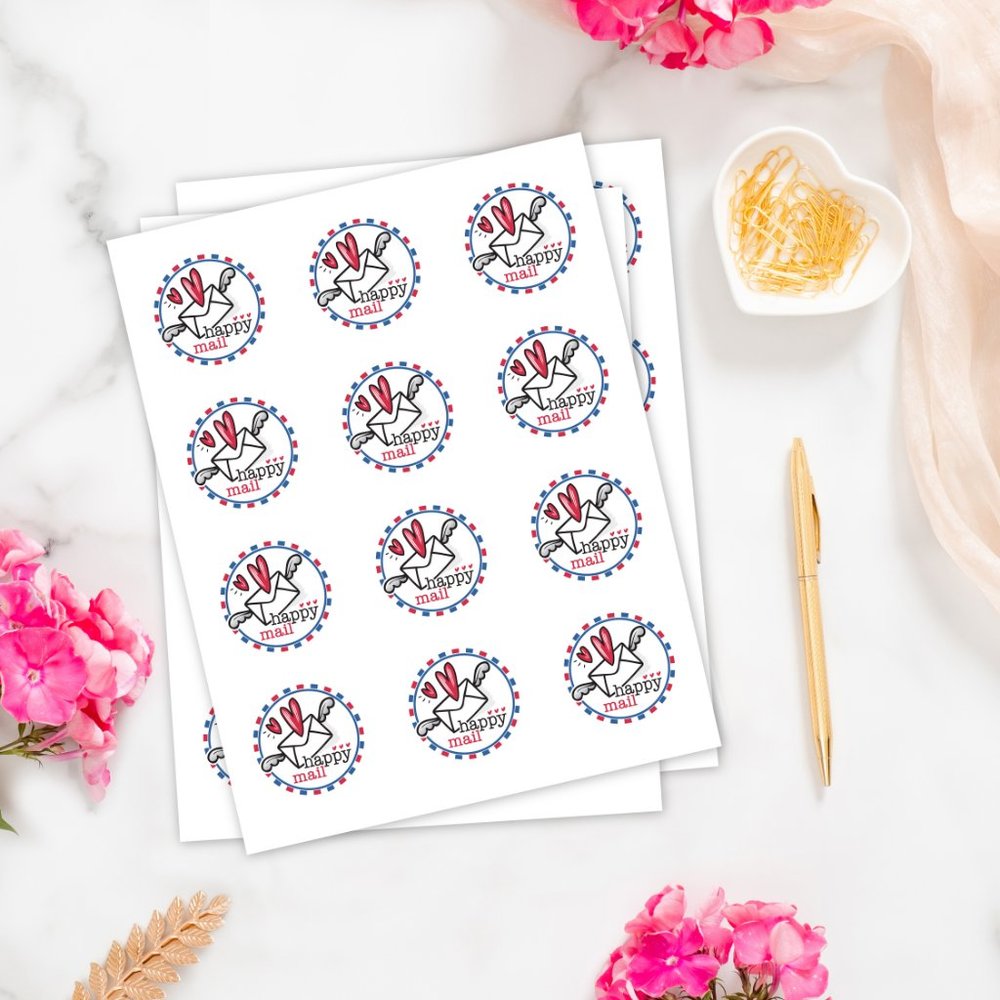 Happy Mail 2” Round Stickers (96ct) - Picture 2 of 4